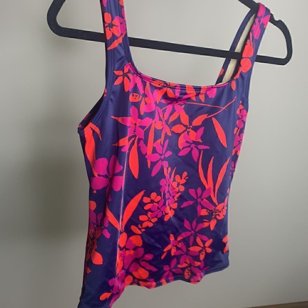 Victoria’s Secret size small swim top navy red pink floral (B1)